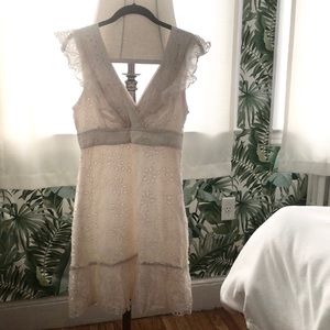 Cream-colored lace bebe dress